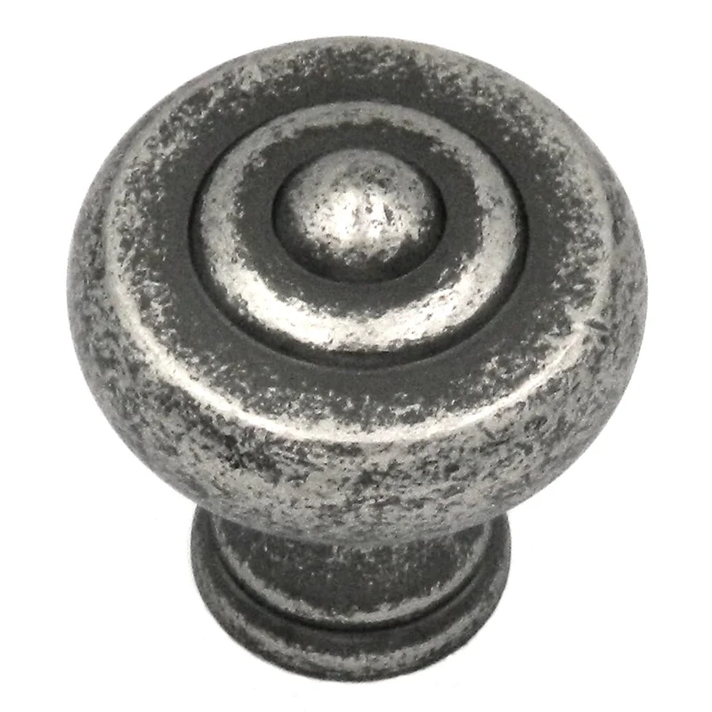 10 Pack Belwith Keeler Carriage House 1 1/4" Old English Pewter Round Solid Brass Cabinet Knob A603