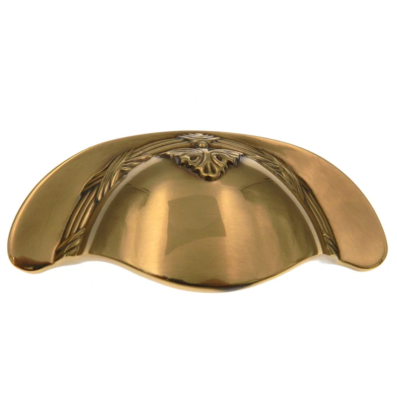 10 Pack Belwith Keeler Ribbon & Reed M113 Sherwood Antique Brass 3"cc Solid Brass Cup Pull