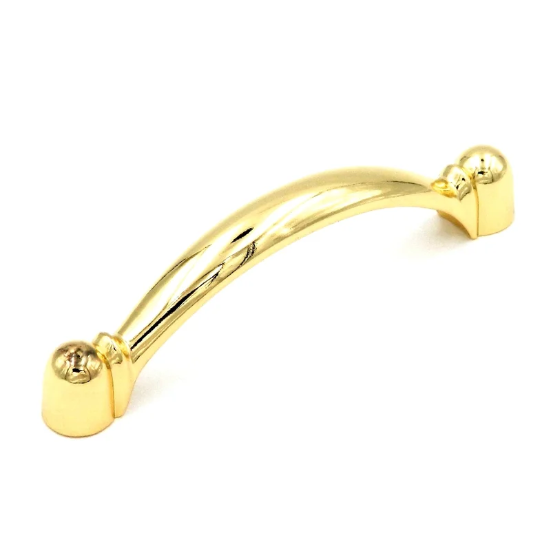 10 Pack Hickory Conquest P14441-3 Polished Brass 3"cc Arch Cabinet Handle Pull