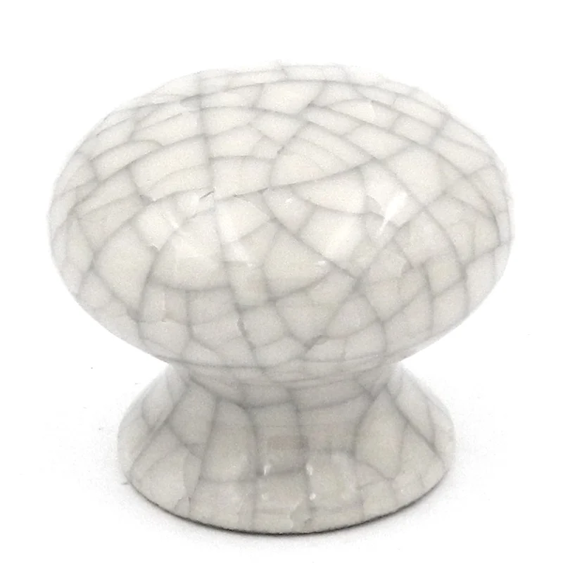 10 Pack Hickory Hardware Callis 1 1/2" Vintage Crackle Porcelain with Brass Insert Cabinet Knob P2186-VC