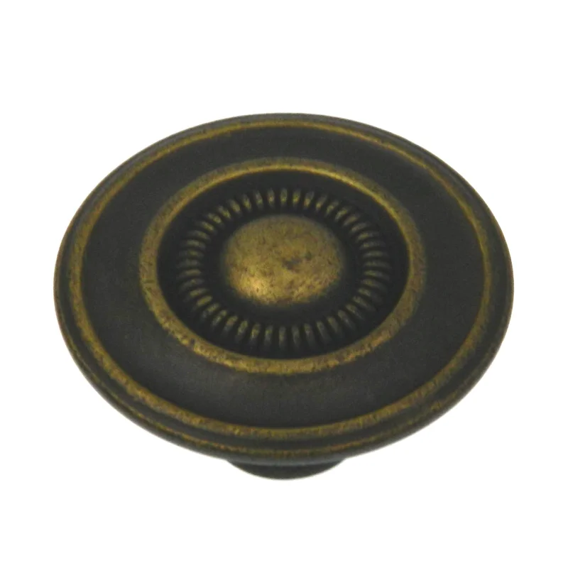 10 Pack Hickory Hardware Cavalier Antique Brass 1 1/2" Cabinet Knob 51846-9069