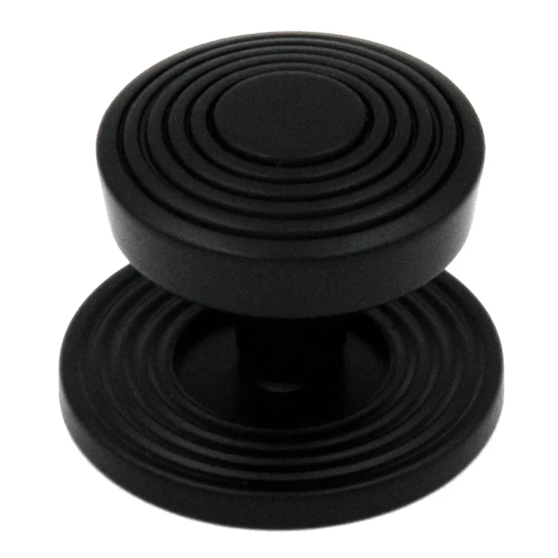 10 Pack Hickory Hardware Encore 1 5/16" Matte Black Round Flat-top Cabinet Knob P3124-MB