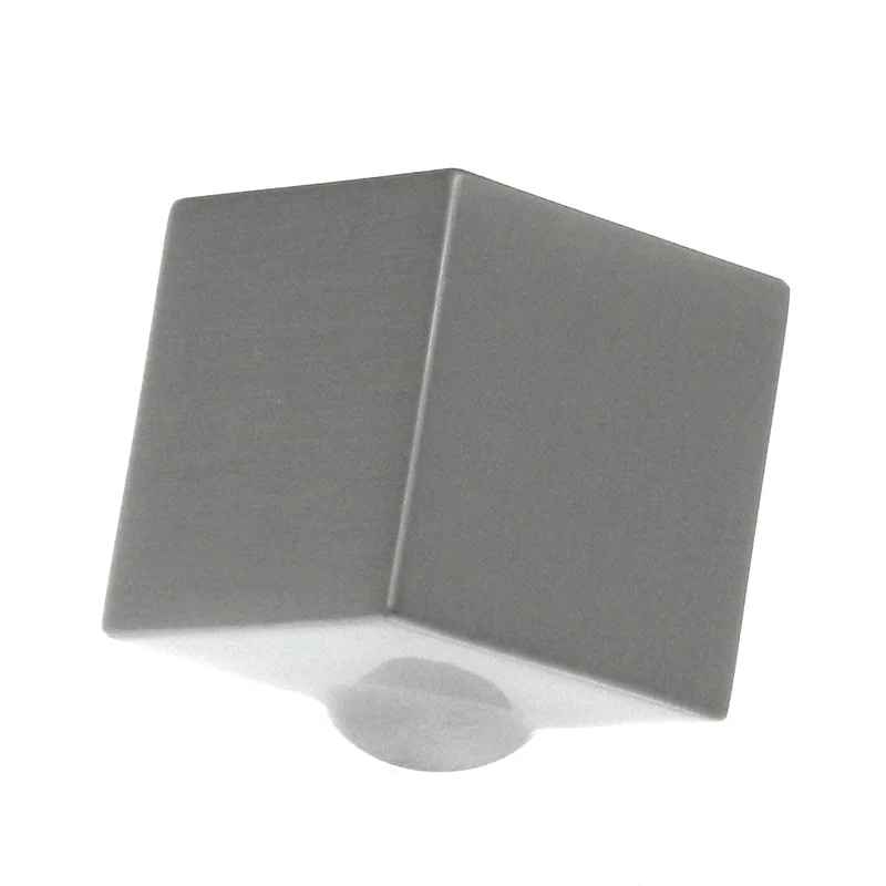 10 Pack Hickory Hardware Euro-Contemporary 1 1/2" Stainless Steel Square Cube Cabinet Knob P2160-SS
