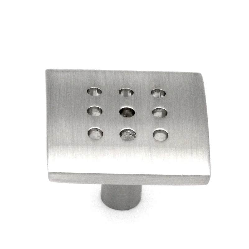10 Pack Hickory Metropolis Satin Nickel Dotted 1" Square Cabinet Knob 51763-9035