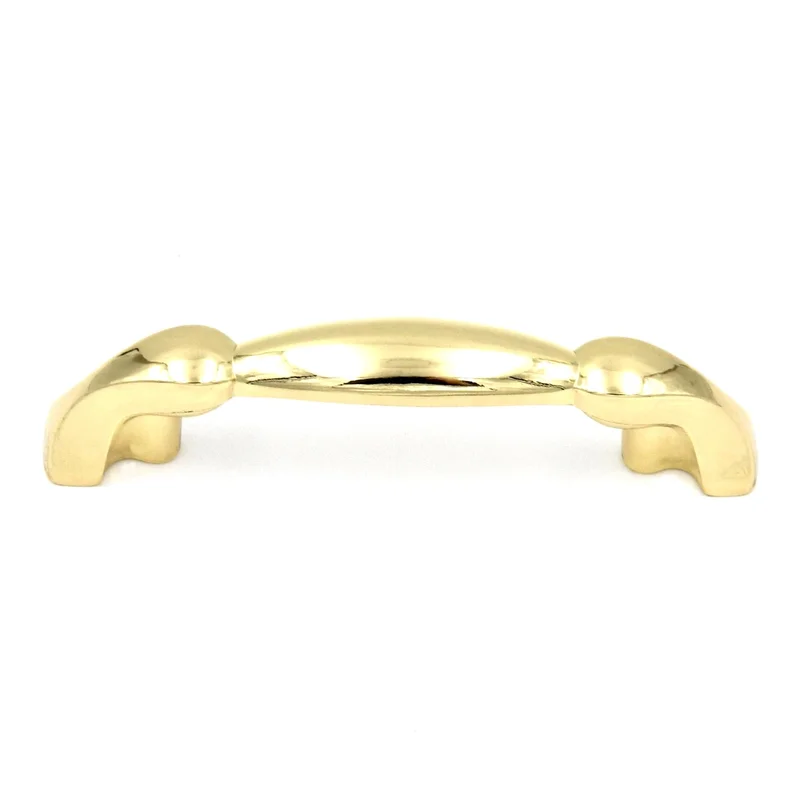 10 Pack Hickory Polished Accents Polished Brass 3"cc Cabinet Handle P554-PB