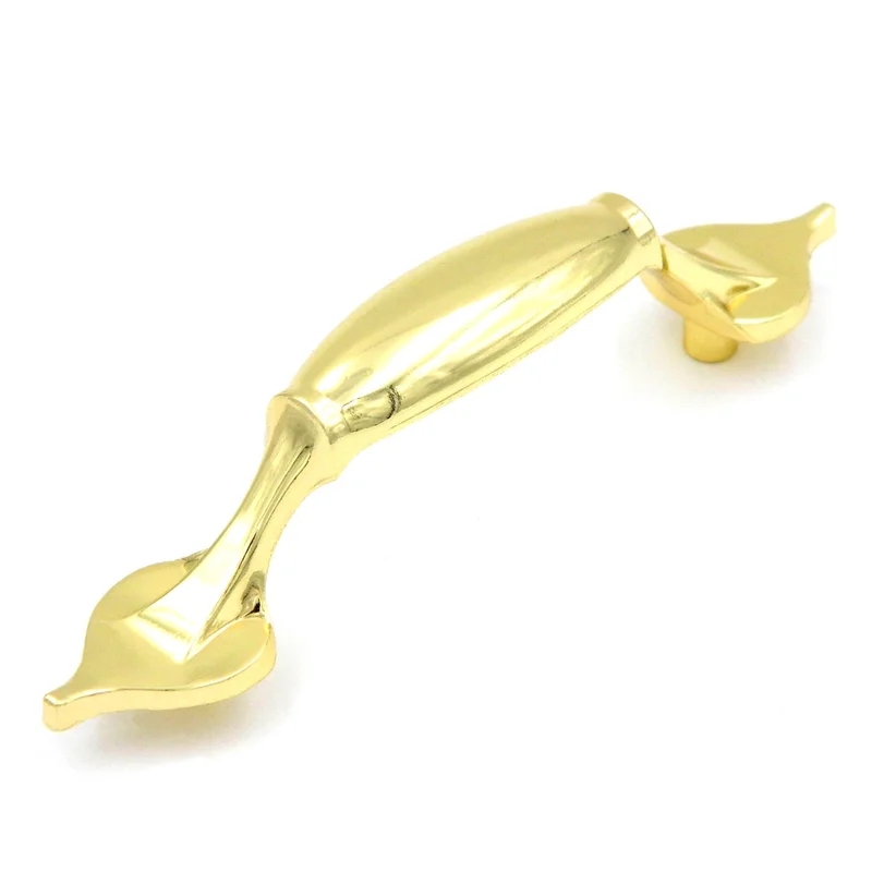 10 Pack Hickory Polished Accents Polished Brass 3"cc Cabinet Handle P557-PB