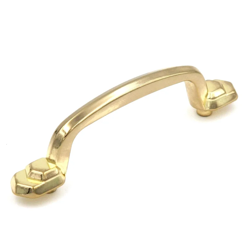10 Pack Hickory Polished Accents Ultra Brass 3"cc Cabinet Handle Pulls P332-UB
