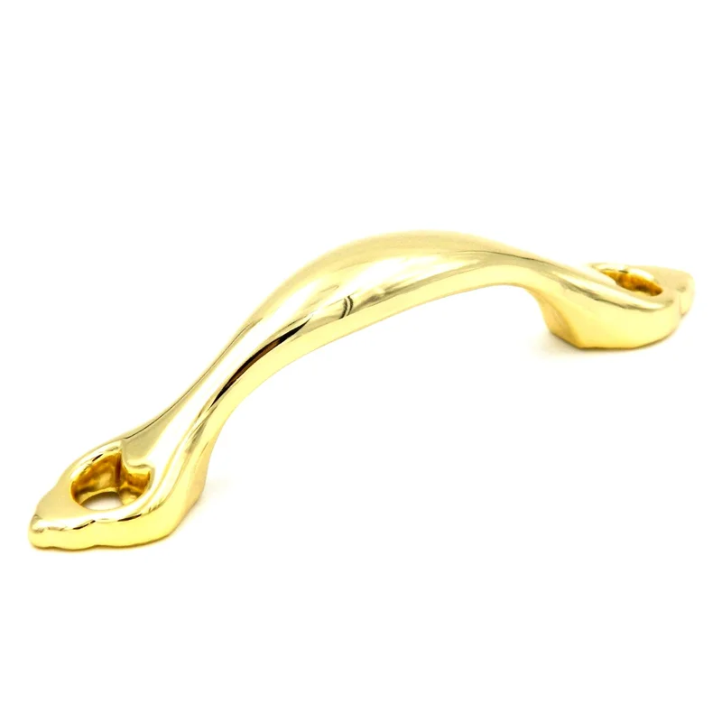 10 Pack Hickory Polished Accents Ultra Brass 3"cc Cabinet Handle Pulls P342-UB