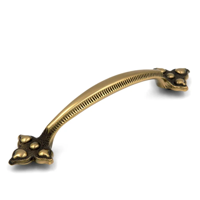 10 Pack Keeler Spanish Gothic P3022-07 Sherwood Antique Brass 5" (128mm)cc Solid Brass Handle Pull