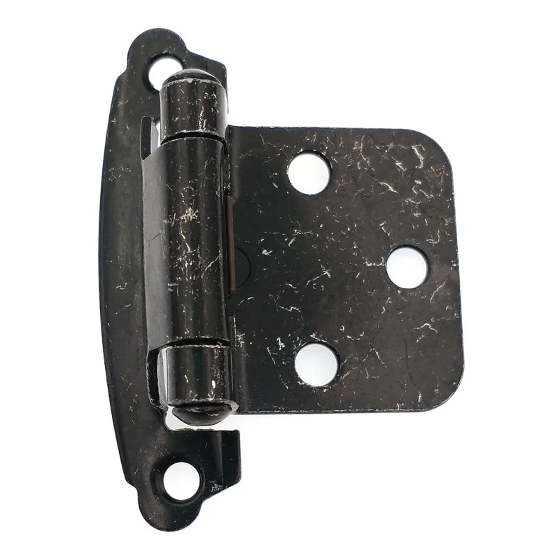 10 Pair Variable Overlay Face Mount Self-Closing Cabinet Hinges Black