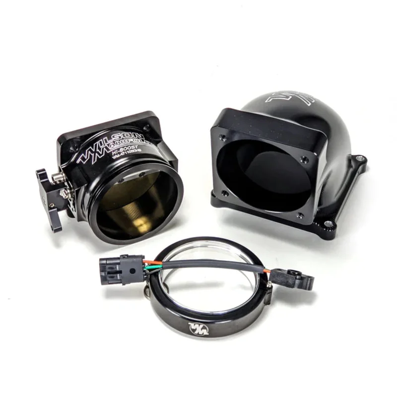105mm Hi-Boost Throttle Body + 4500 Billet Elbow Combo D-BAND (Black)