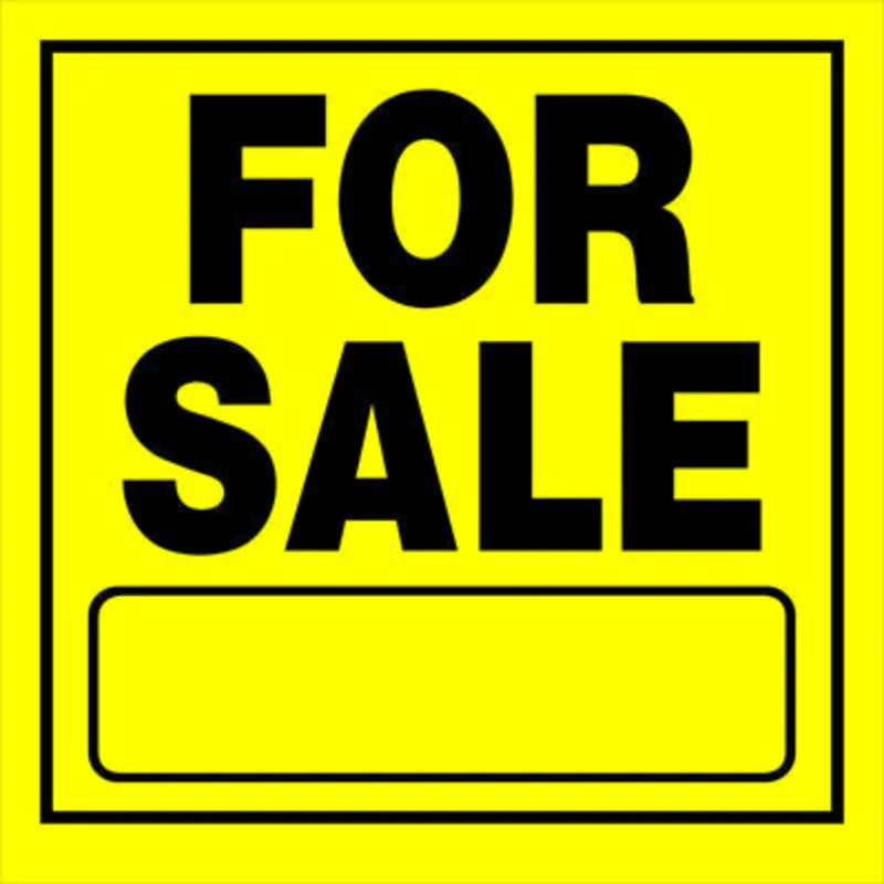 11 X 11 YLLW/BLCK FOR SALE SIGN
