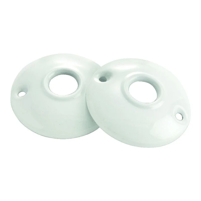 1146 Set of 2 White 2 1/2" Door Handle Rosettes from Belwith Hickory Hardware