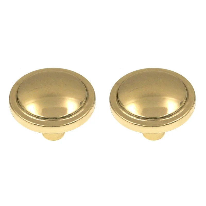 2 Pack Amerock Hardware BP3443-3 Polished Brass 1 3/16" Cabinet Knob Pulls