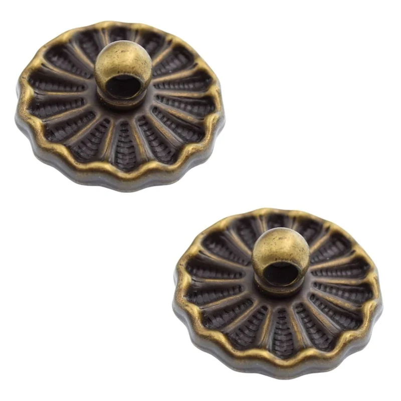 2 Pack Dark Lancaster Polished Brass 1 1/4" Swing Pull Rosette Keeler 18668-9017