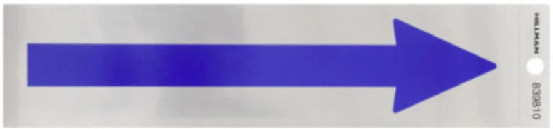 2 X 8 BLUE AND NICKEL ARROW SIGN