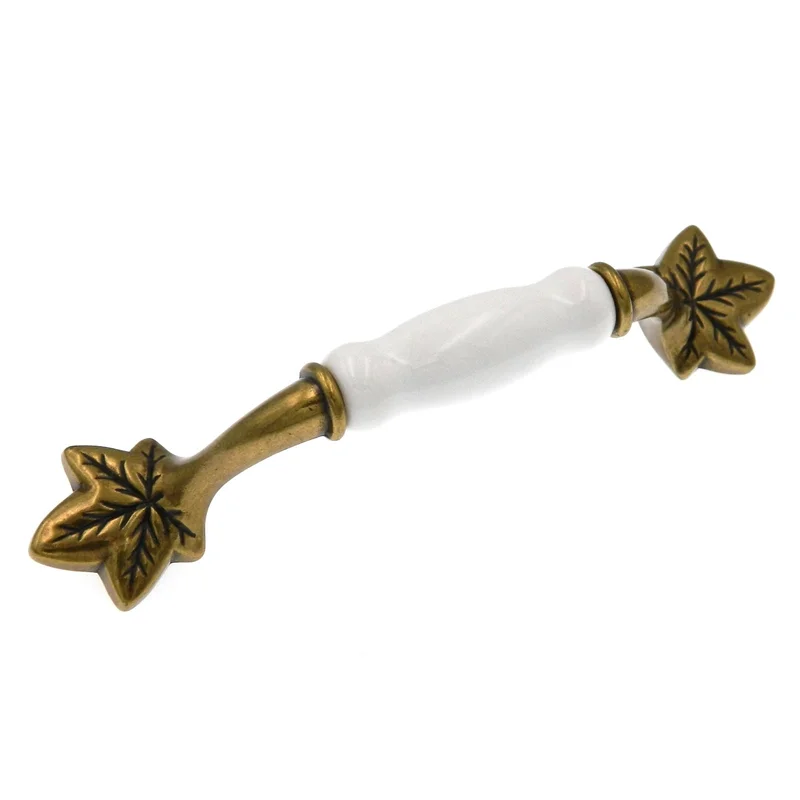 20 Pack Hickory Country Lancaster Polished, White Porcelain 3 3/4"cc Leaf Pulls P3032-LPW