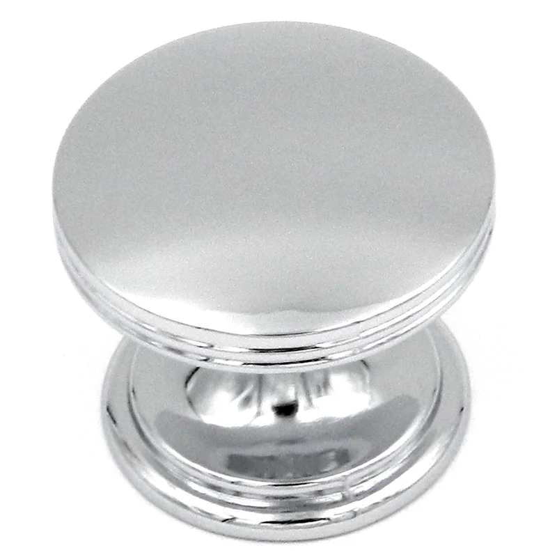 20 Pack Hickory Hardware American Diner 1 3/8" Chrome Round Flat-top Cabinet Knob P2142-CH