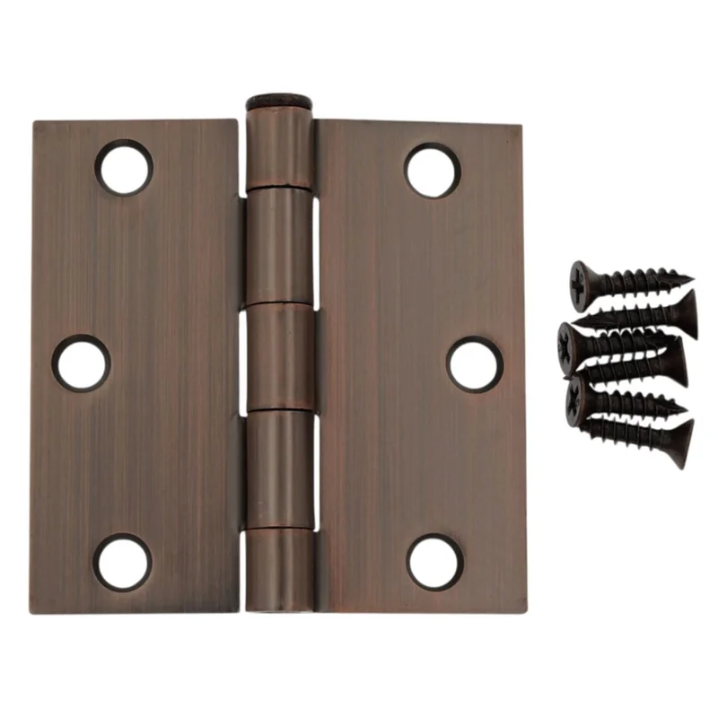 3 Pack Warwick 3" Door Hinge Square Corner Oil-Rubbed Bronze DA3011BZ