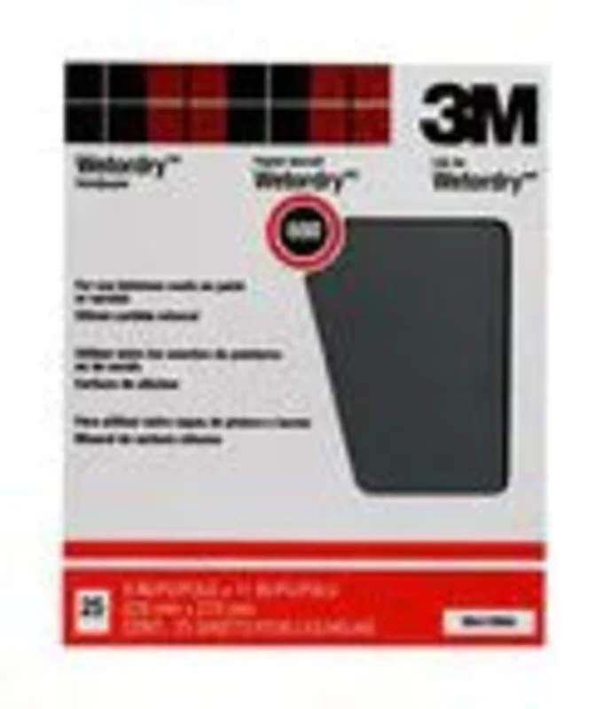 3M Pro-Pak Wetordry Sanding Sheets 88599NA, 9 in x 11 in, 1500A grit, 25 sht pk