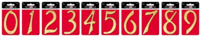4 BRASS NUMBER 9