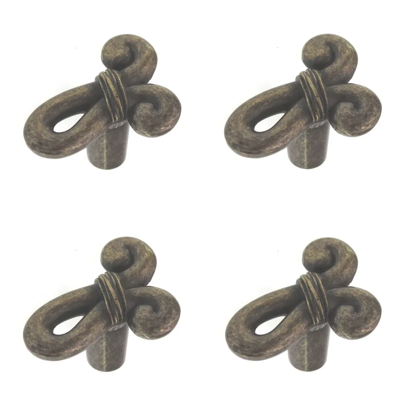 4 Pack Amerock BP19250-R2 Weathered Brass 1 5/8" Cyprus Knot Cabinet Knob Pulls