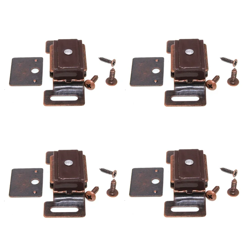 4 Pack Statuary Bronze 1-7/8"cc Cabinet Magnetic Catches Hickory Hardware P649-STB