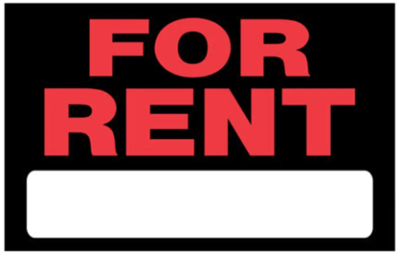 8 X 12 BLACK AND RED FOR RENT SIGN