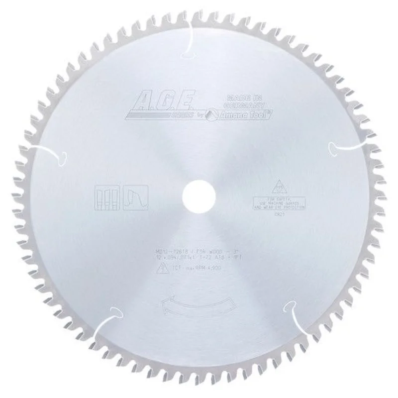 A.G.E MD12-726TB 12" THIN-KERF COMPOUND MITER BLADE B=1" 72T 2 ATB+1