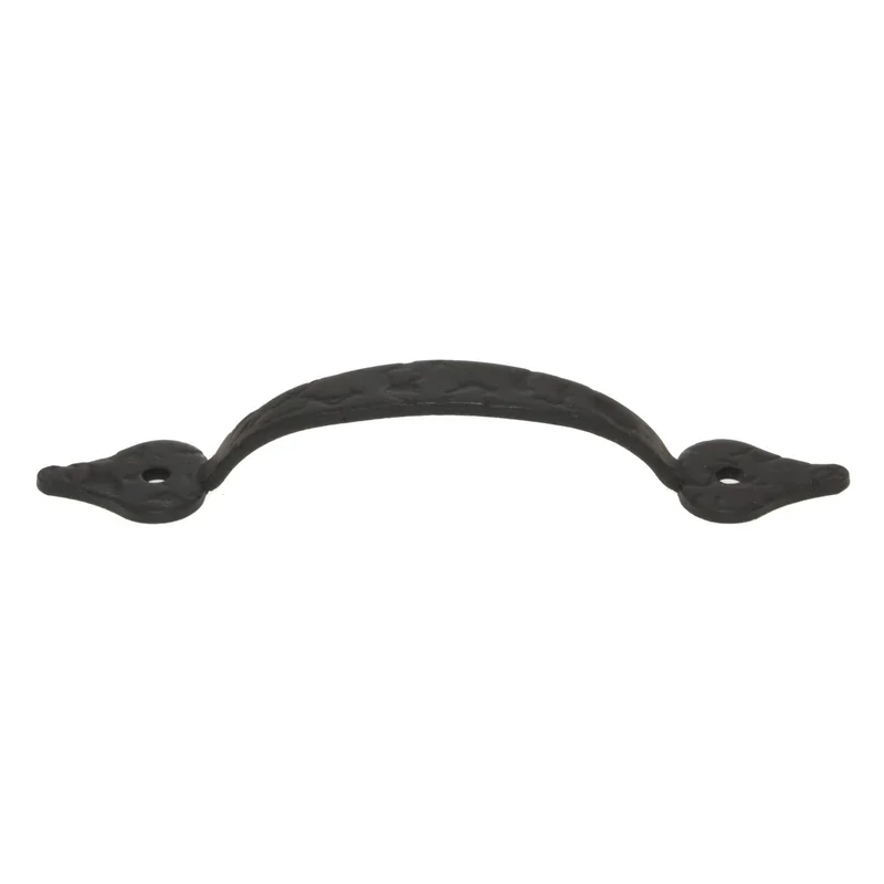 Acorn Mfg Forged Iron Rough Cabinet Spear Pull 3 9/16" Ctr. Matte Black RP7BP