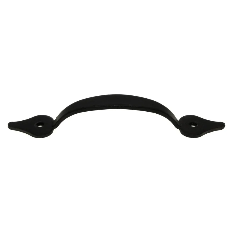 Acorn Mfg Forged Iron Smooth Cabinet Spear Pull 3 9/16" Ctr. Matte Black APBBP