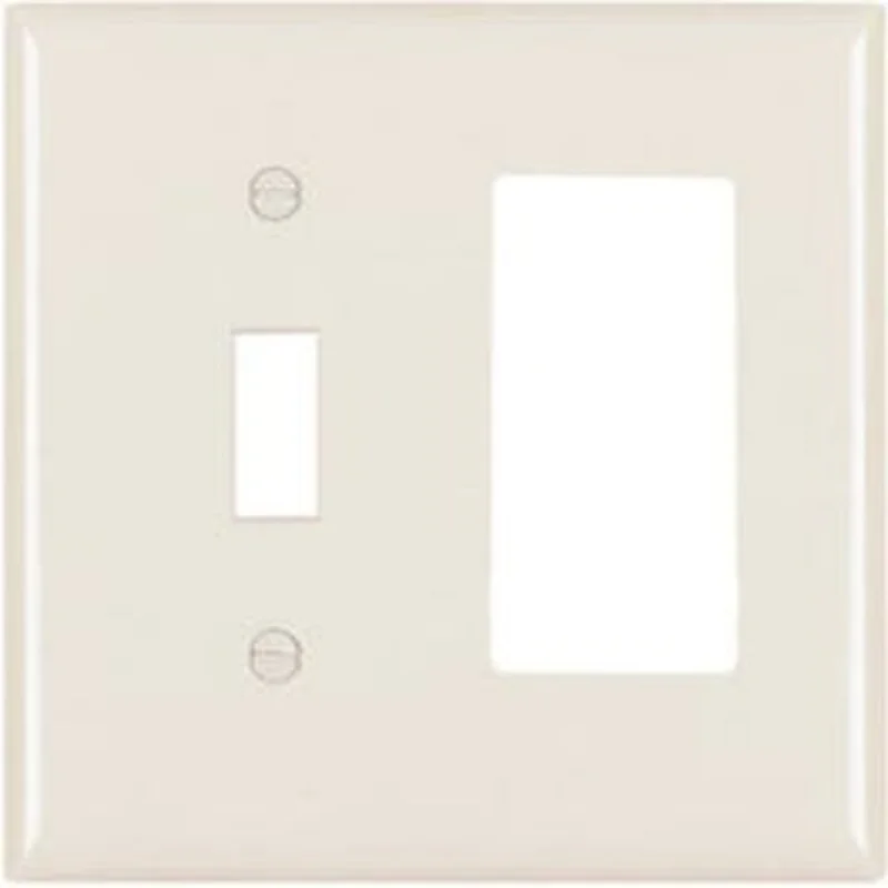 Almond 1-Toggle & 1 Decorator Opening Nylon Wall Plate