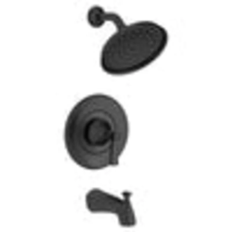 American Standard Glenmere 1.8 gpm/6.8 L/min Tub and Shower Trim Kit With Water-Saving Showerhead, Double Ceramic Pressure Balance Cartridge With Lever Handle Matte Black