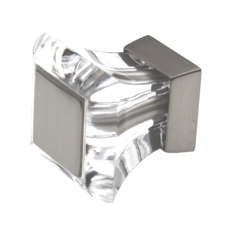 Amerock Abernathy 1 1/16" Square Cabinet Knob Clear Satin Nickel BP29460CG10