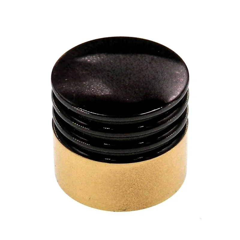 Amerock Advantage Black Nickel and Gold 1" Round Cabinet Knob Pull BP1468-BNB
