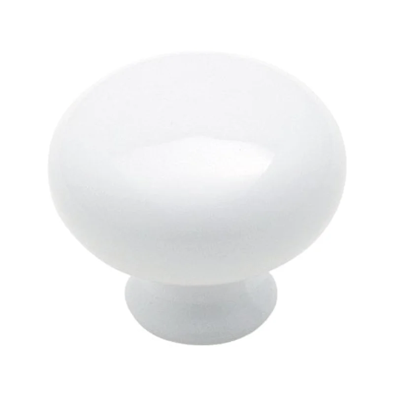 Amerock Allison 1 1/4" Gloss White Mushroom Cabinet Knob Pull BP771-GW