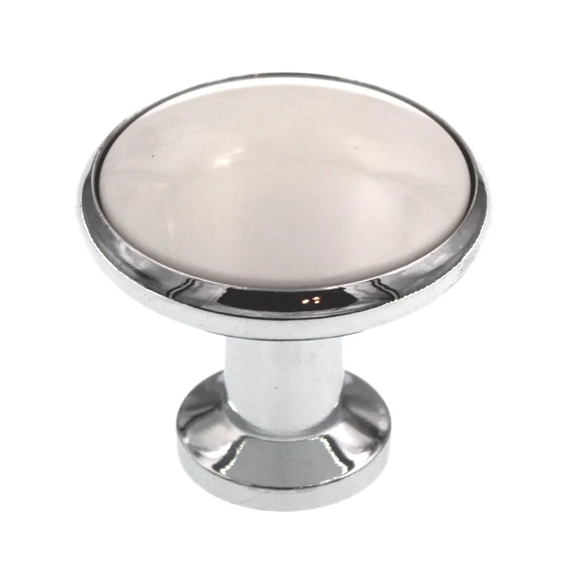 Amerock Allison 1 3/16" White Round Cabinet Knob Pull 14351WCH