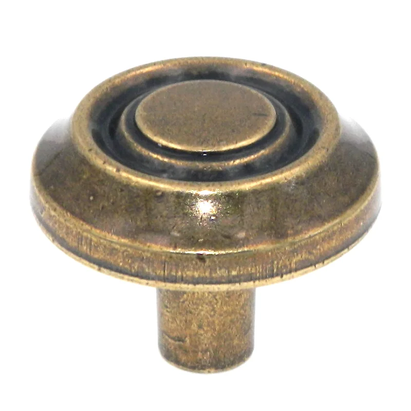 Amerock Allison Burnished Brass Ridged 1 1/4" Round Cabinet Knob BP3423-BB