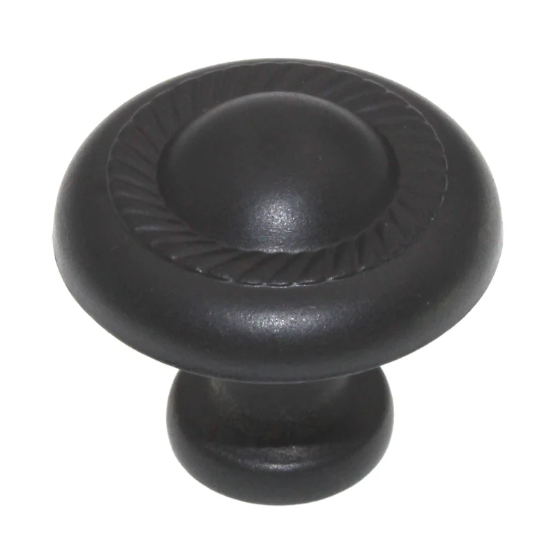 Amerock Allison Flat Black 1 1/4 inch Round Cabinet Knob BP53022FB