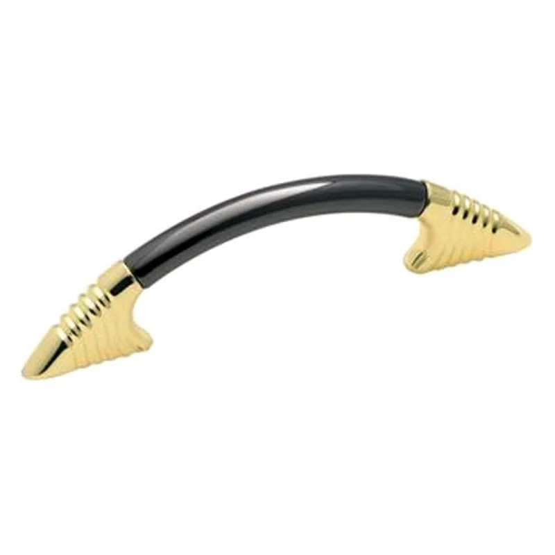 Amerock Allison Polished Brass Black Nickel 3 3/4" (96mm) Solid Brass Arch Cabinet Handle Pull BP4269-BN3