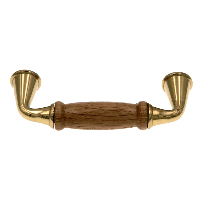 Amerock Allison Polished Brass Wood Center 3"cc Arch Handle Pull BP1419-FWD