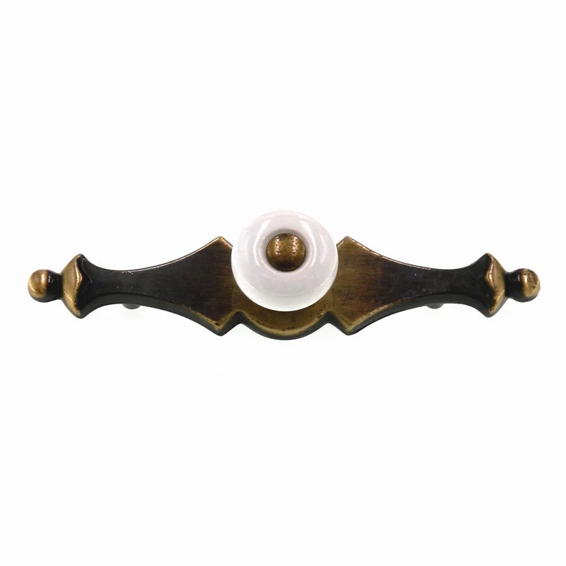 Amerock Anniversay Antique English White Round Cabinet Knob with Backplate