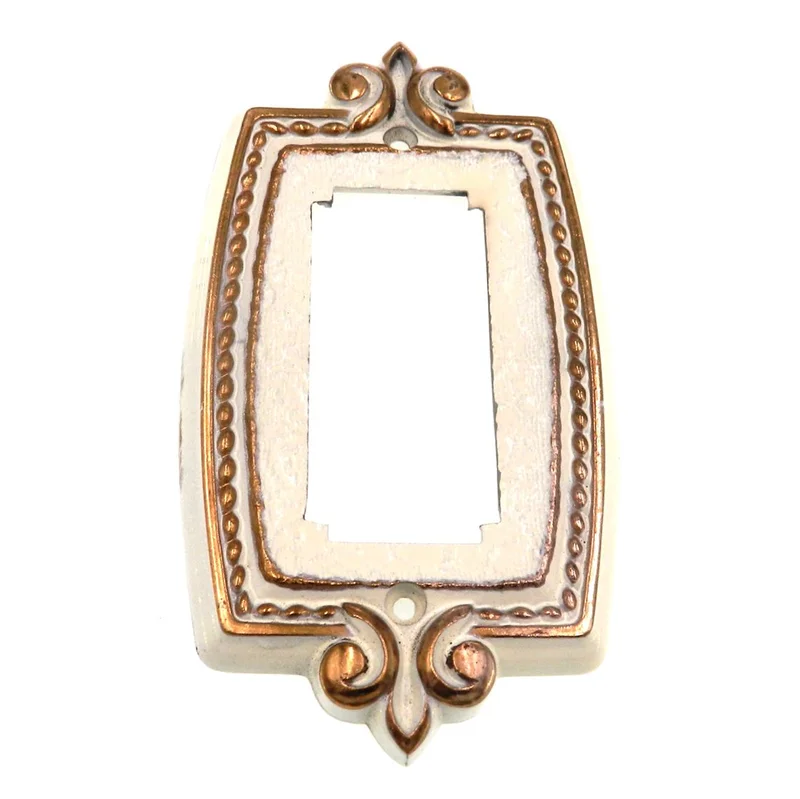 Amerock Bonaventure Plate Recut to Fit GFI GFCI Block Outlet Regency White 8883GFI GFCI-RW