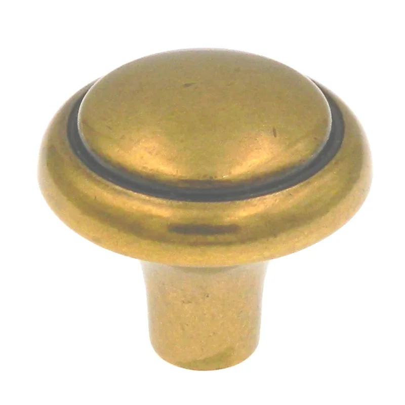 Amerock BP1308-O77 Burnished Brass 1 1/8" Brass & Sterling Traditions Knob