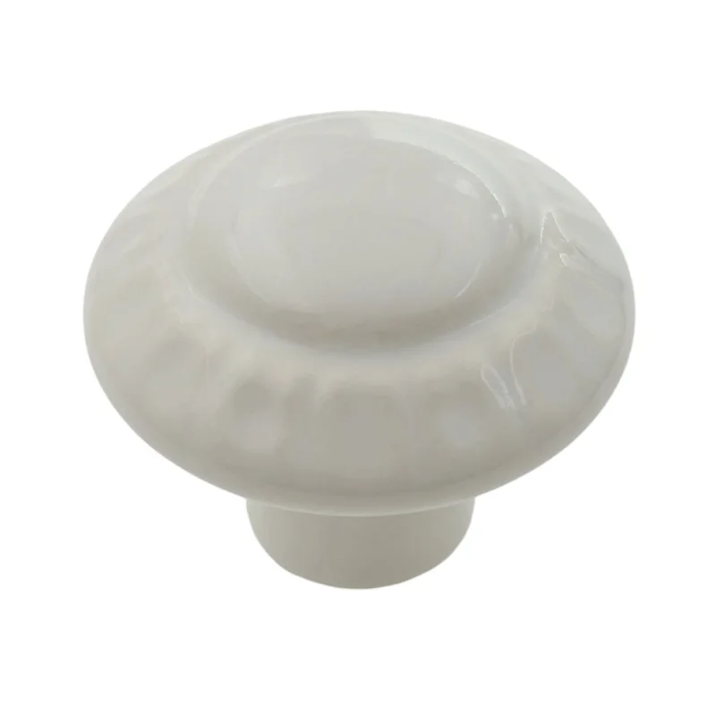 Amerock BP1322-W White Colour Washed Ceramic 1 3/8" Mushroom Cabinet Knobs