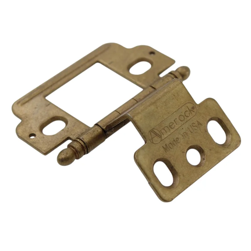 Amerock Burnished Brass Full Inset Wrap Hinge Ball Tip 9/16" Door PK3180RB-BB