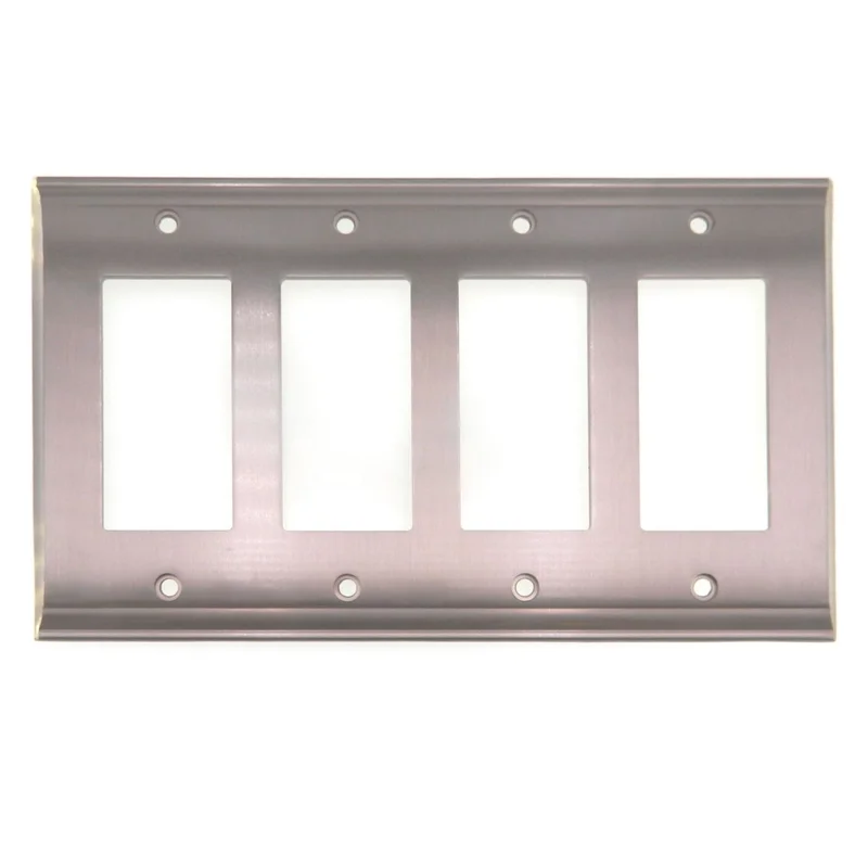 Amerock Candler Satin Nickel Decorative 4 Rocker / GFI GFCI Wall Plate BP36507G10