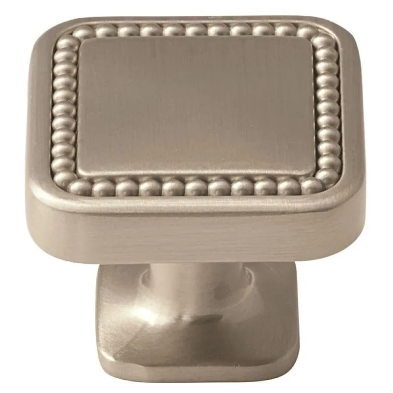 Amerock Carolyne Satin Nickel 1 1/4 inch Square Cabinet Knob BP36582G10