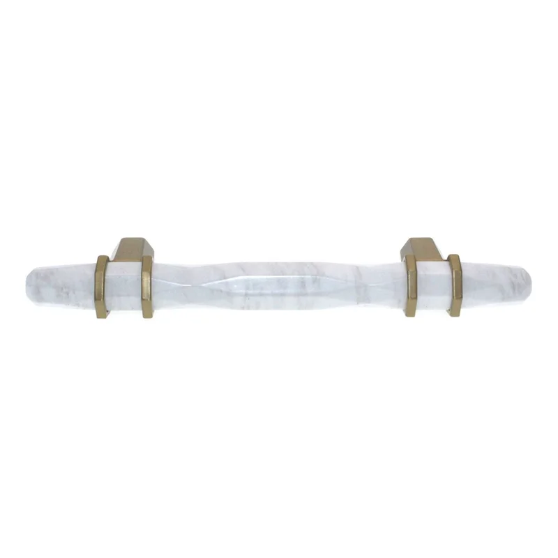 Amerock Carrione 3 3/4" (96mm) Ctr Pull White Golden Champagne BP36648MWBBZ