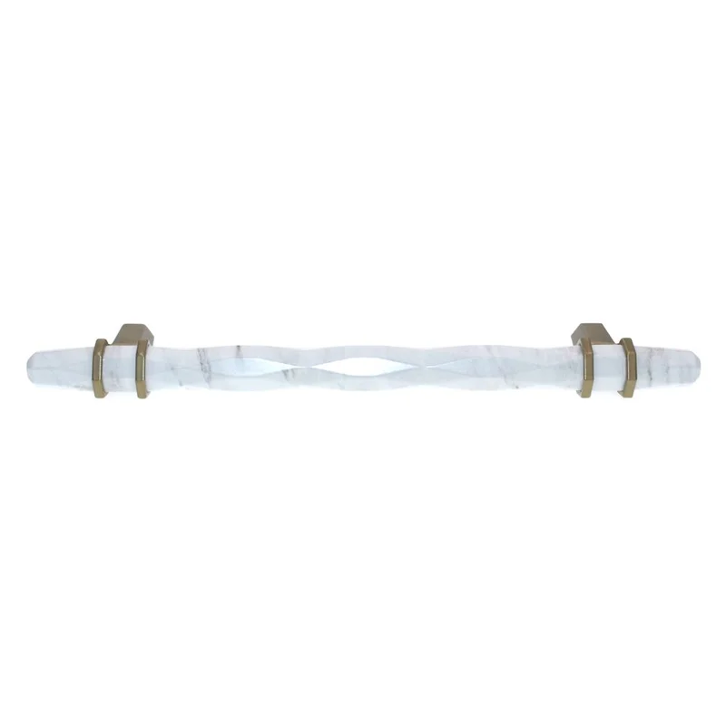 Amerock Carrione 6 5/16" (160mm) Ctr Pull White Golden Champagne BP36650MWBBZ